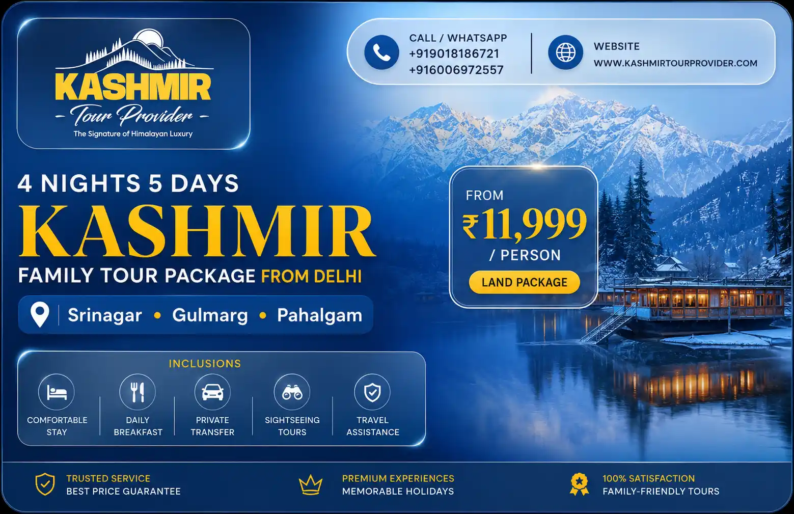 4 Nights 5 Days Kashmir Family Tour Package from Delhi