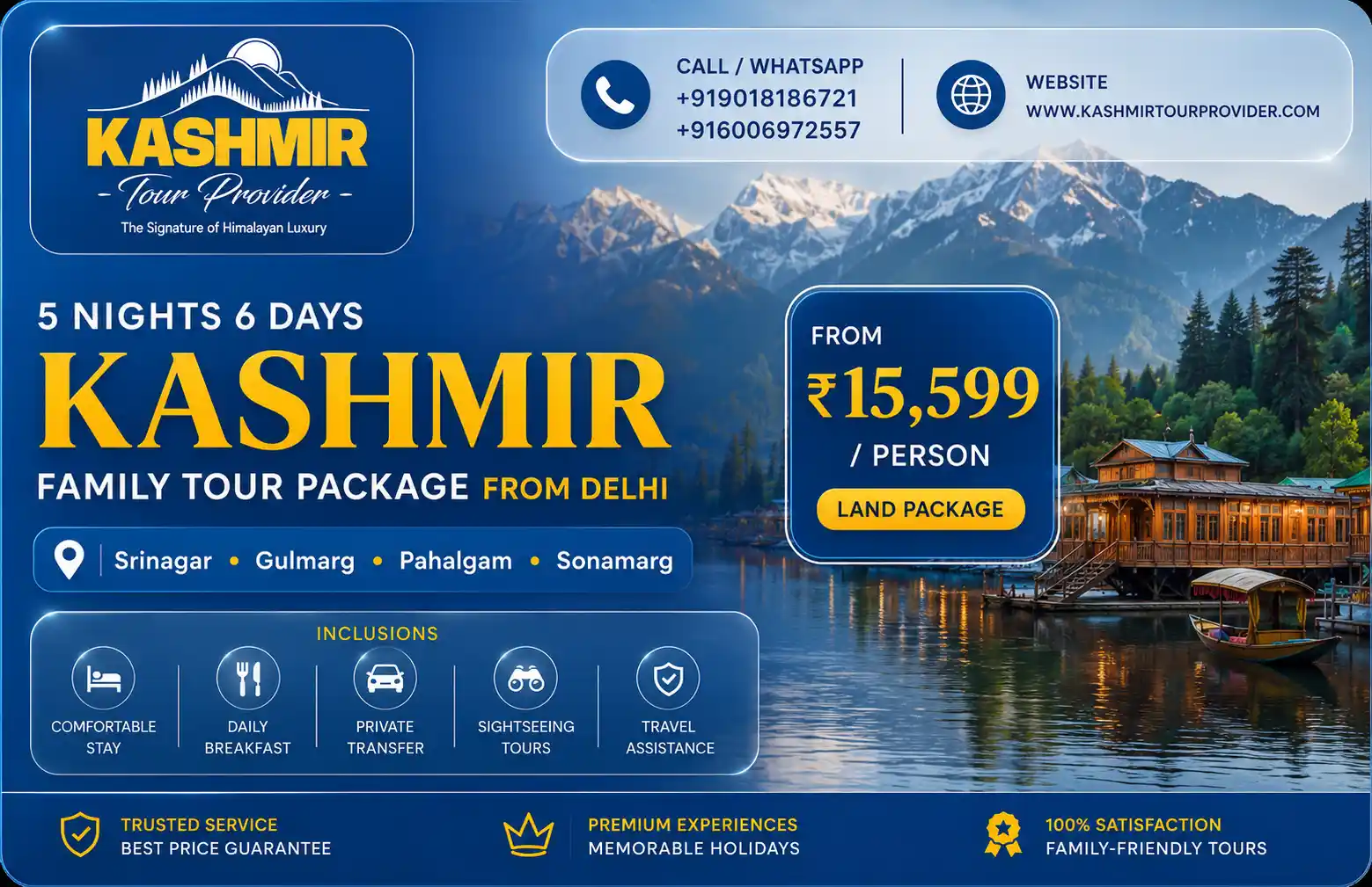 5 Nights 6 Days Kashmir Family Tour Package from Delhi