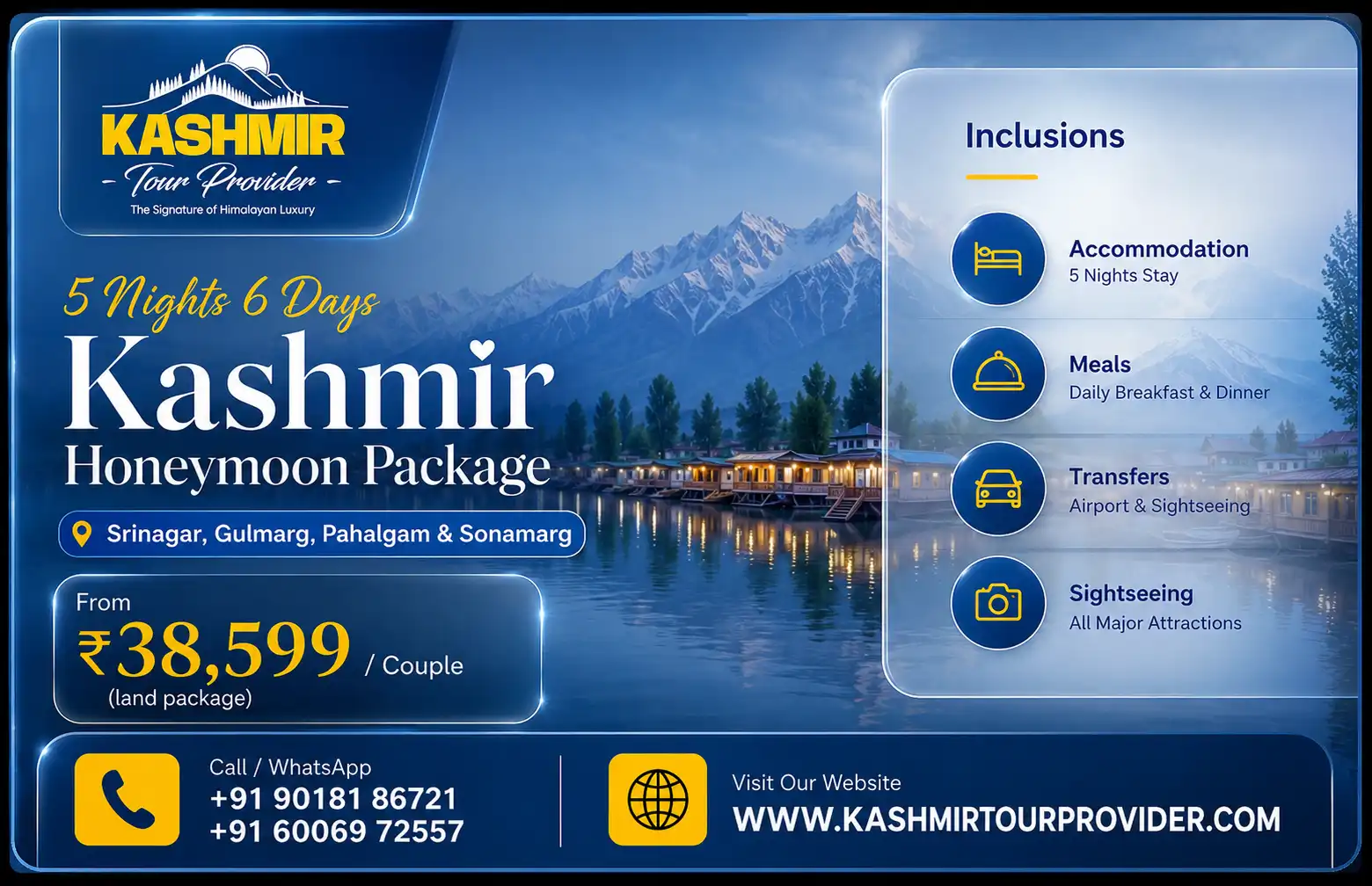 5 Nights 6 Days Kashmir Honeymoon Package from Delhi
