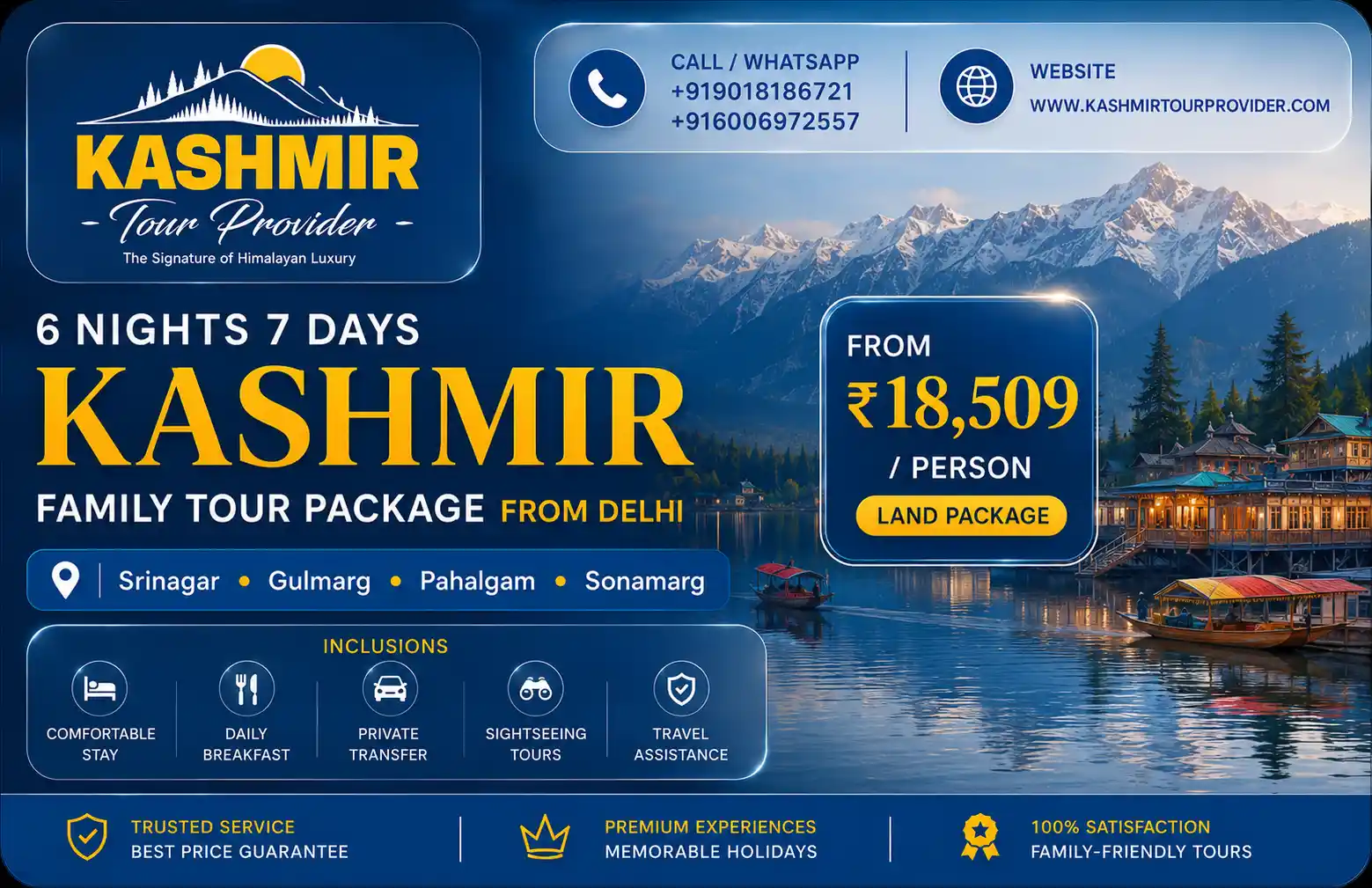 6 Nights 7 Days Kashmir Family Tour Package from Delhi
