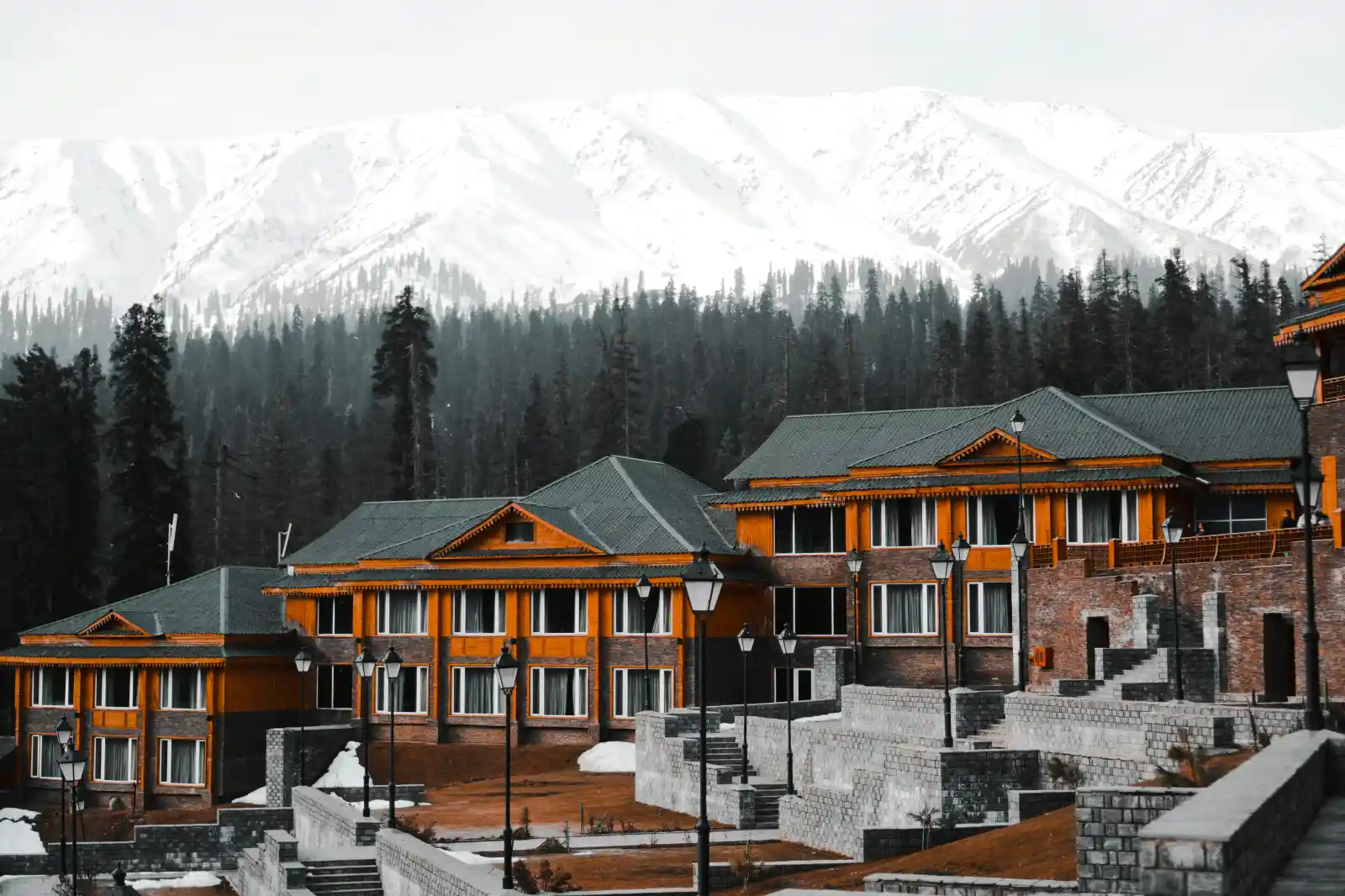 Snowy slopes of Gulmarg in winter