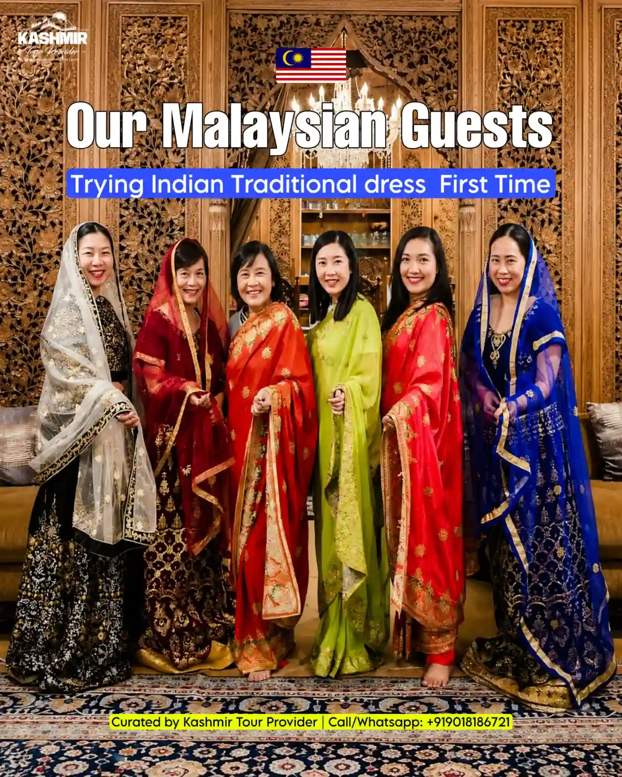 Our Malaysian guest trying Indian dress
