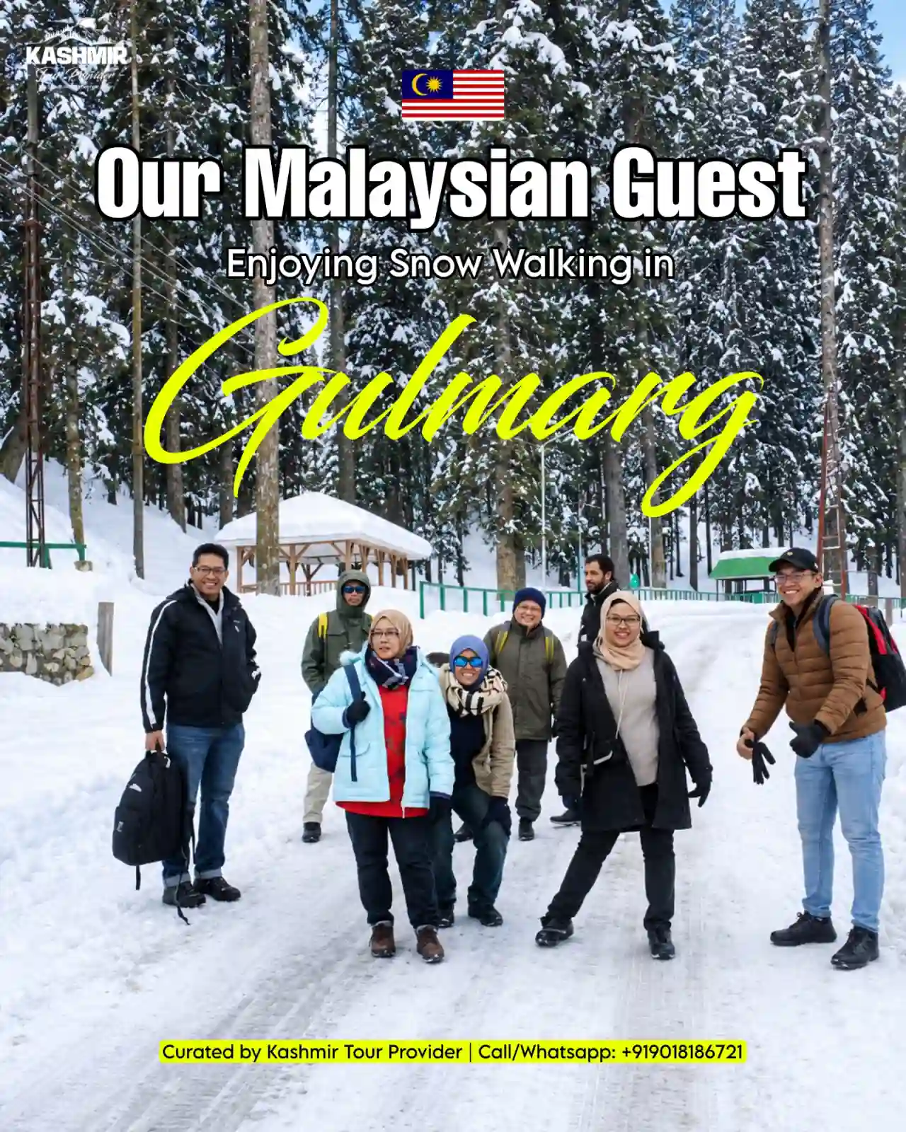 Our Malaysian guest in the snow of Gulmarg