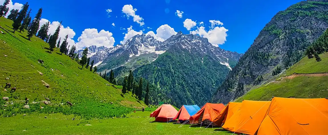 Scenic mountains at sunrise