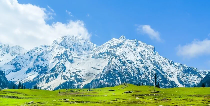 Scenic mountains at sunrise
