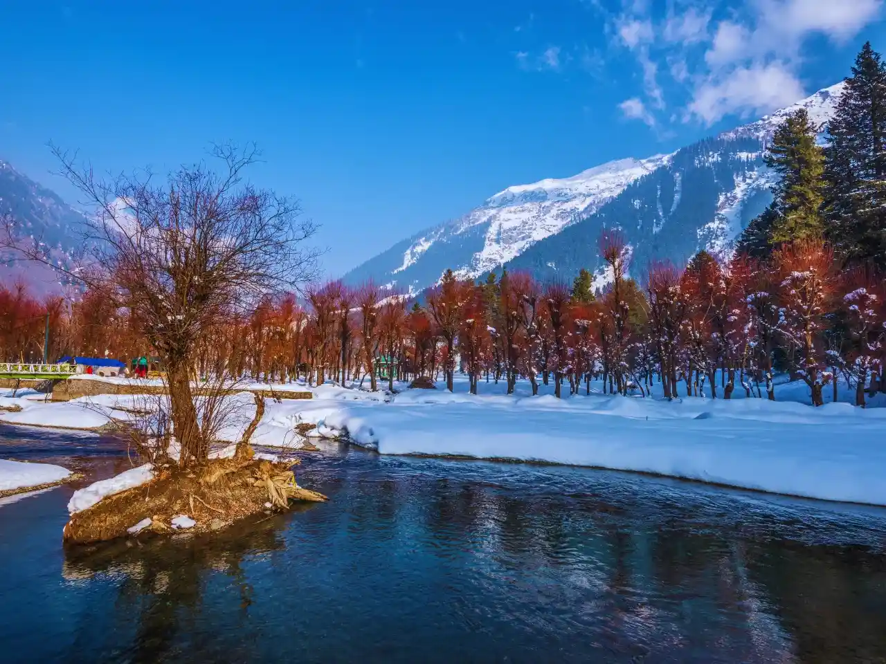 Scenic mountains at sunrise