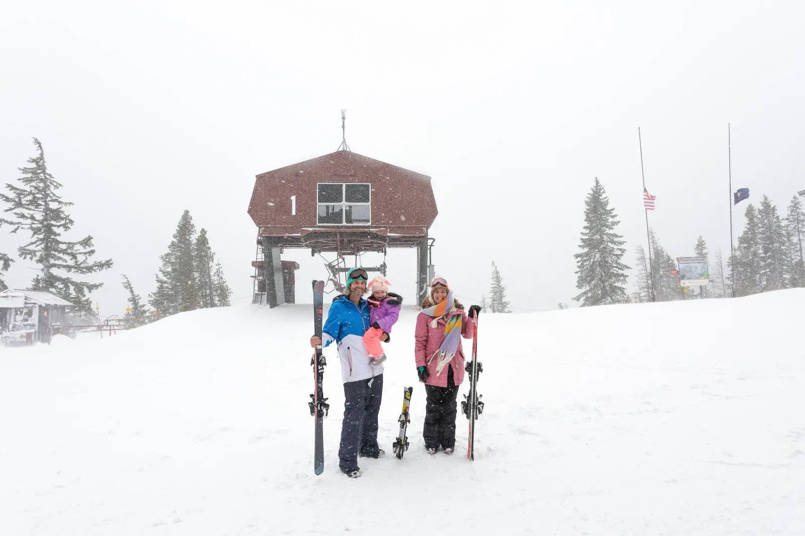 Family trip in snowy Kashmir valley