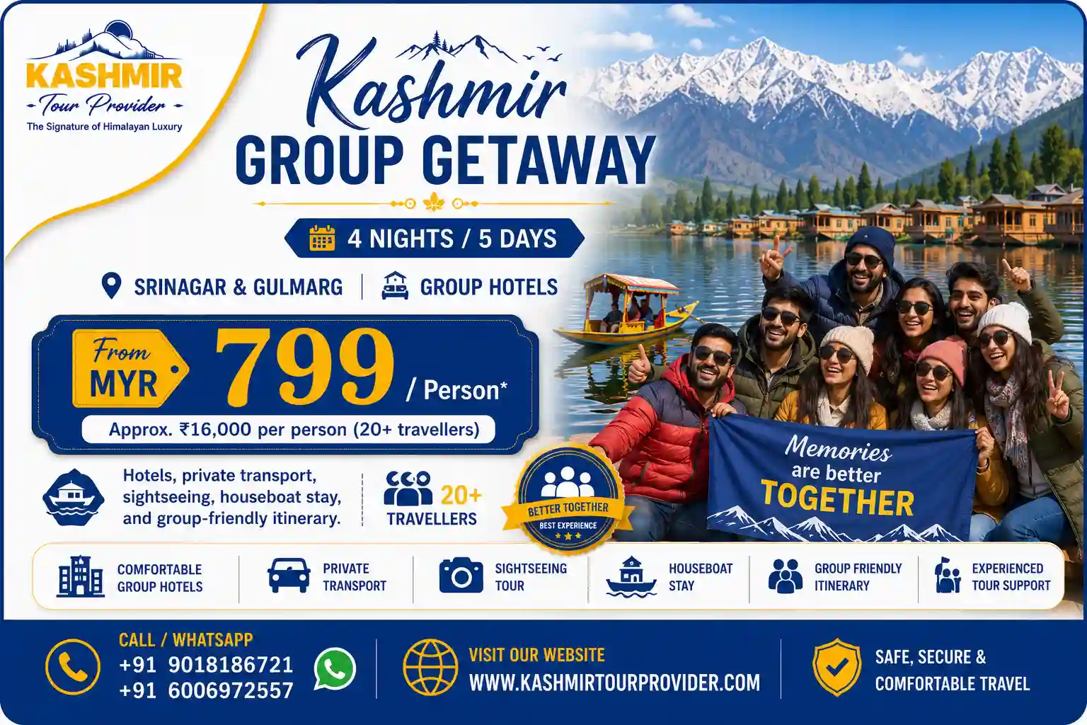 4 Nights 5 Days Kashmir Group Tour Package from Malaysia