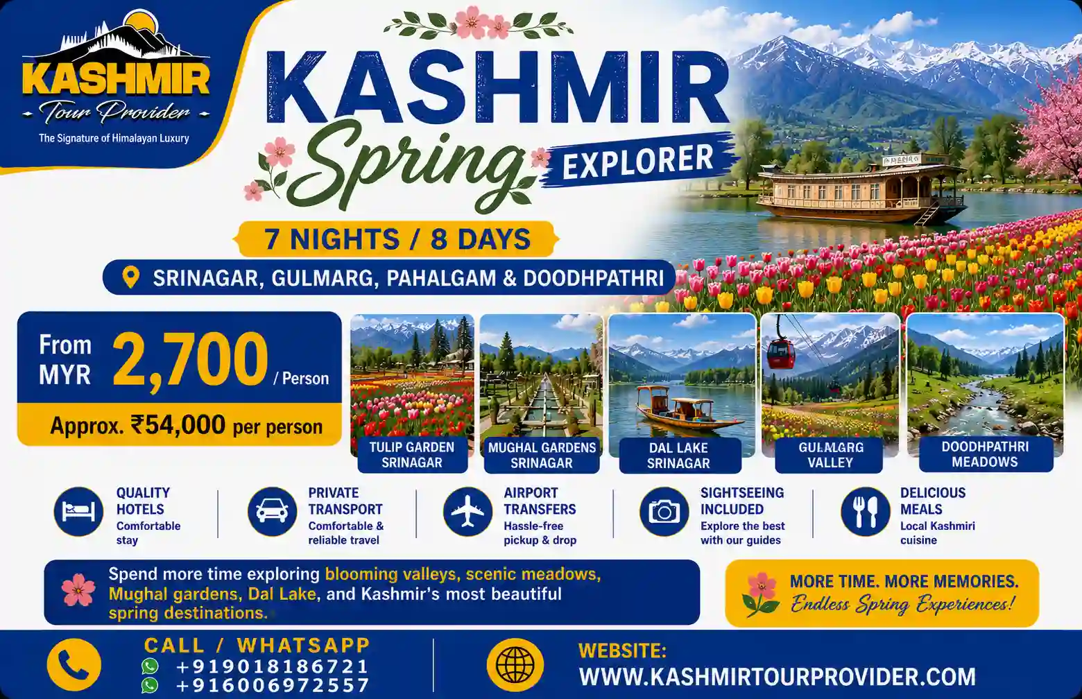 7 Nights 8 Days Kashmir Spring Explorer Package from Malaysia
