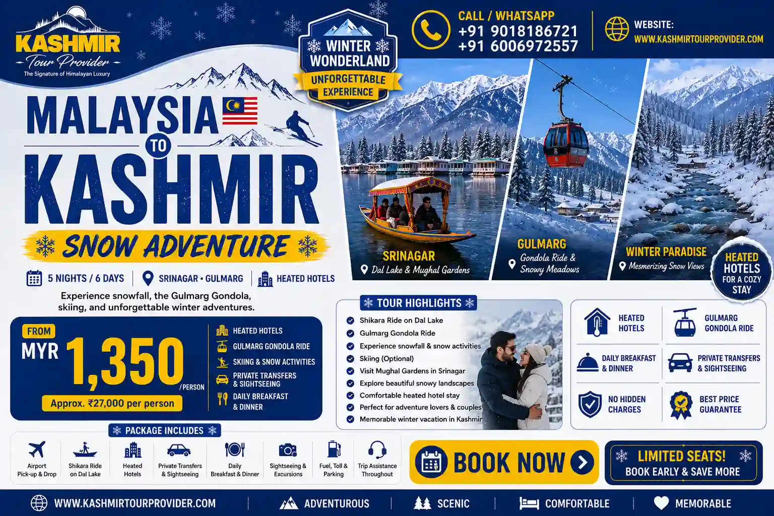 Malaysia Kashmir Winter Special package — snow and skiing in Gulmarg